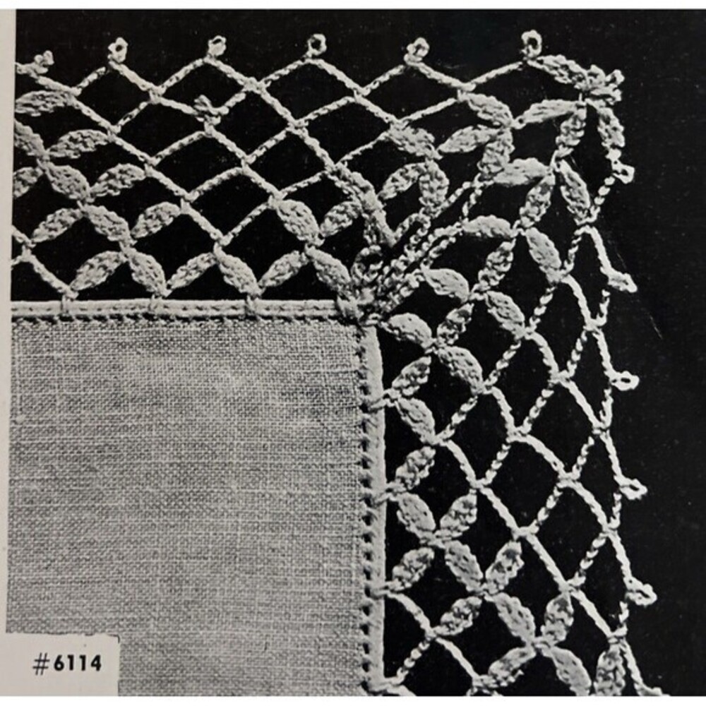 Vintage 1948 Handkerchief Edgings Tatting Crochet Pattern 6114 Irish Lace Doily